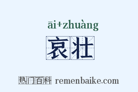 哀壮是什么意思的图片